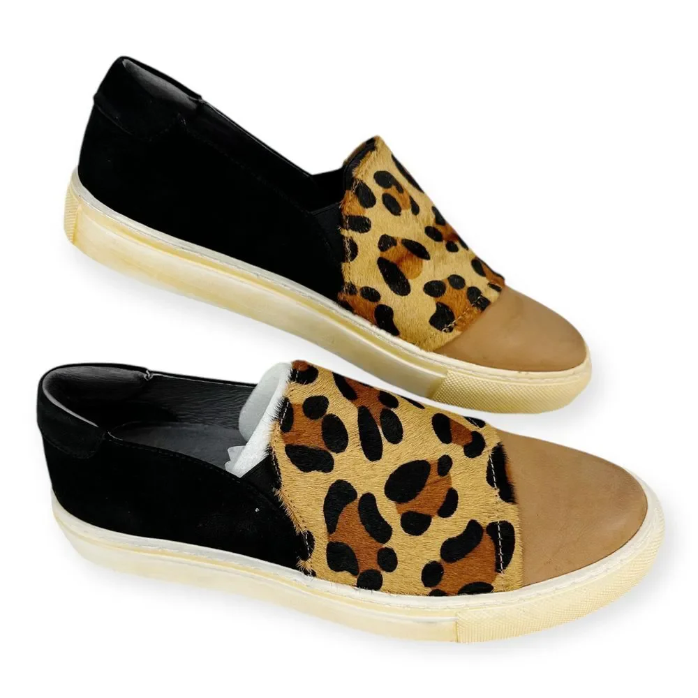 NIB Chocolat Blu MOVE size 9.5 Leopard Calf-Hair‎ Slip-On Sneaker mobwife boho